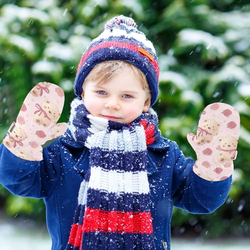 Image of Plaaee Early 1990s Pattern Kids Glove Warm Mitten Winter Favor for Toddler Boys and Girls Children Cold Weather Gloves