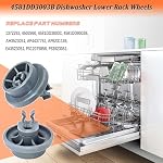 4581DD3003B Lave-vaisselle Roues à rack inférieur 4581DD3003C pour LG Lave-vaisselle Lower Dishrack Roller Pièces de rechange 4581DD9002B, PS3523051, PS12075858 (4Pcs)