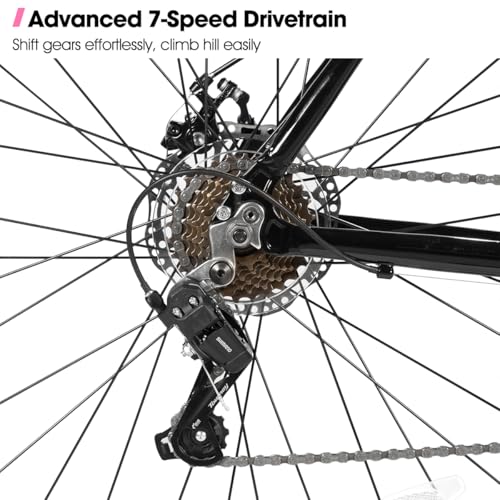 HILAND 700C Road Hybrid Bike, 7 speeds Bikes Urban City