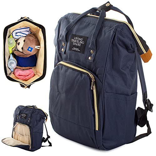 Verk Group Mochila bolso pañales biberones accesorios bebe bolsillo térmico resistente humedad gran capacidad multifuncional asas carrito maternidad azul estilo oxford mama papa bolsa