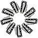 Jmkcoz 20pcs Snap-Comb Wig Clips with Rubber for Hair Extension Hairpiece DIY Clip in Hair Extensions 10-Teeth Wigs Weft Black Color
