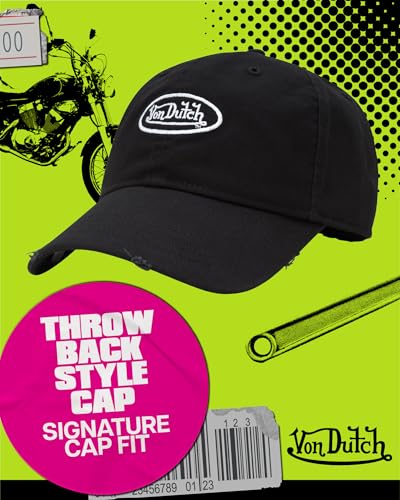 Image of Von Dutch Men & Womens Baseball Caps - Breathable Adjustable Snapback Soft Cotton Canvas Curved Brim Vintage Hat