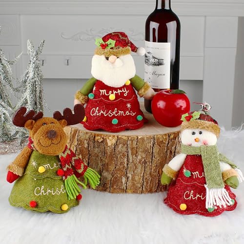 WGXIA-3Pcs-Christmas-Zipper-Gift-Bags-Apple-Bags-with-Zipper-Reusable-2024-New-Chritmas-Eva-Santa-Snowman-Snowflake-Deer-Shaped-Apple-Candy-Bags-Bulk-Storages-For-Chritmas-Party-Decor