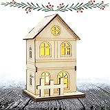 ミニ クリスマス ハウス,ライトアップ ミニ クリスマス ハウス - 村の家族の家のクリスマスの冬のミニハウス、クリスマスの家の装飾 dikawe