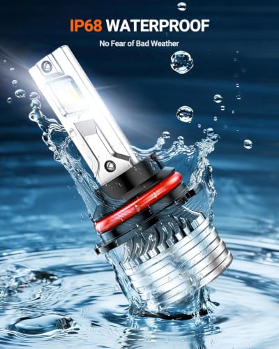 Image of SEALIGHT H13 Bulbs, 90,000LM 14X Brightness, 9008 H13 6500K White, IP68 Waterproof 70000Hrs Lifespan, 5X Heat Dissipation driving, Plug and Play, 2 Pack