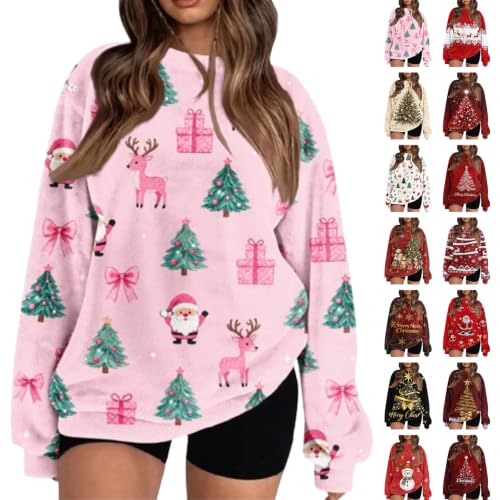 Christmas Sweatshirts for Women Vintage Fleece Graphic Crewneck Pullover - image 1