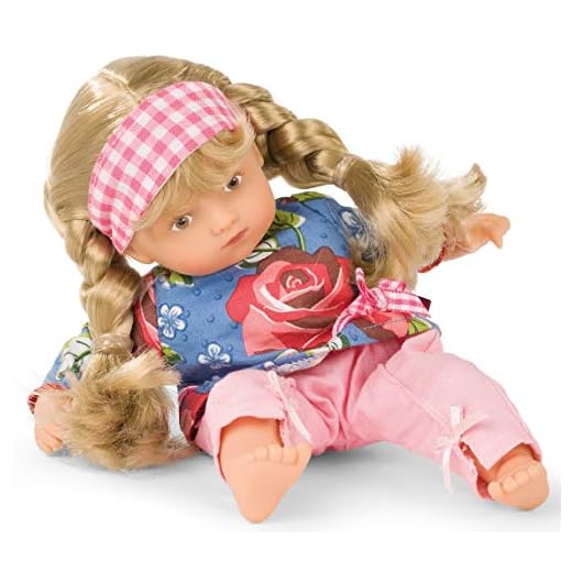 Götz 1987229 Mini Muffin Roses Garden Soft-Body-Doll - 22 cm Baby-Doll with Blonde Hair and Painted Brown Eyes - Suitable For Children Over 18 Months
