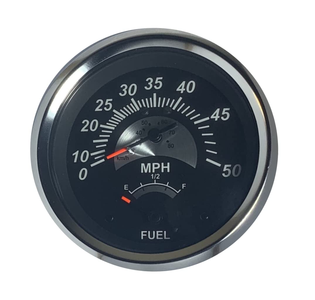 Multi-Function 50MPH/Fuel Speedometer + Fuel Gauge Combi Gauge (Black Sterling) - Sold by Veethree ANZ