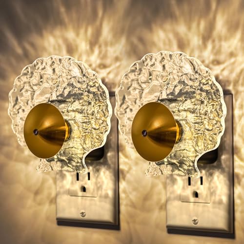 Image of DORESshop LED Night Light Plug in, [2 Pack] Night Lights Plug into Wall | Dusk-to-Dawn Sensor, 3000K Soft White, 0-100LM Adjustable Brightness, Dimmable Nightlights for Adults, Bathroom, Hallway