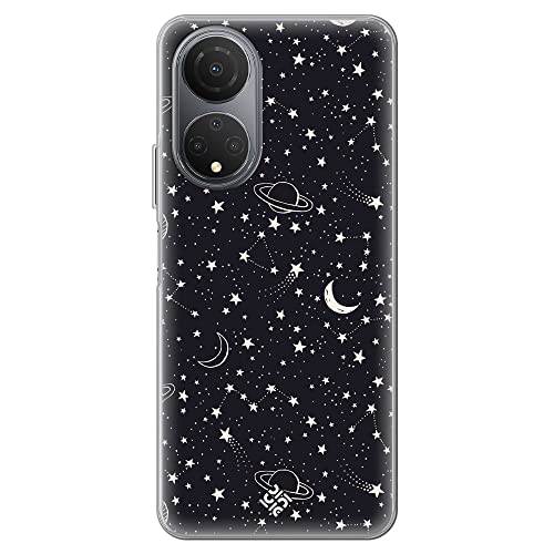 Movilshop Funda para [ Honor X7 ] Dibujo Tendencias [ Fondo Estrellado con Planetas ] de Silicona Flexible Transparente Carcasa Case Cover Gel para Smartphone Cover