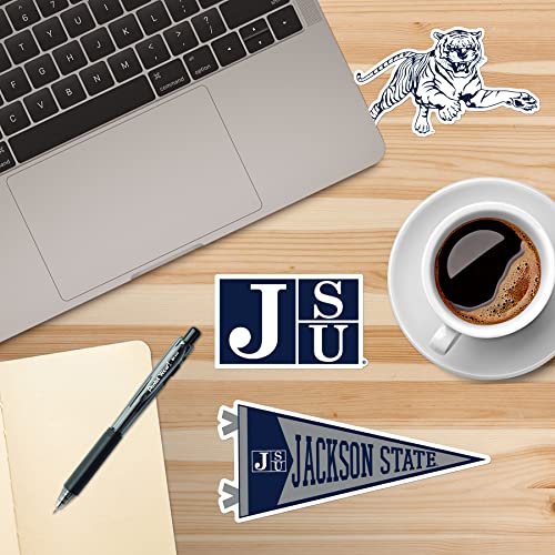 Image of Jackson State University 7ct Vinyl Large Deluxe Stickers Variety Pack - Laptop, Water Bottle, Scrapbooking, Tablet, Skateboard, Indoor /Outdoor - Set of 7