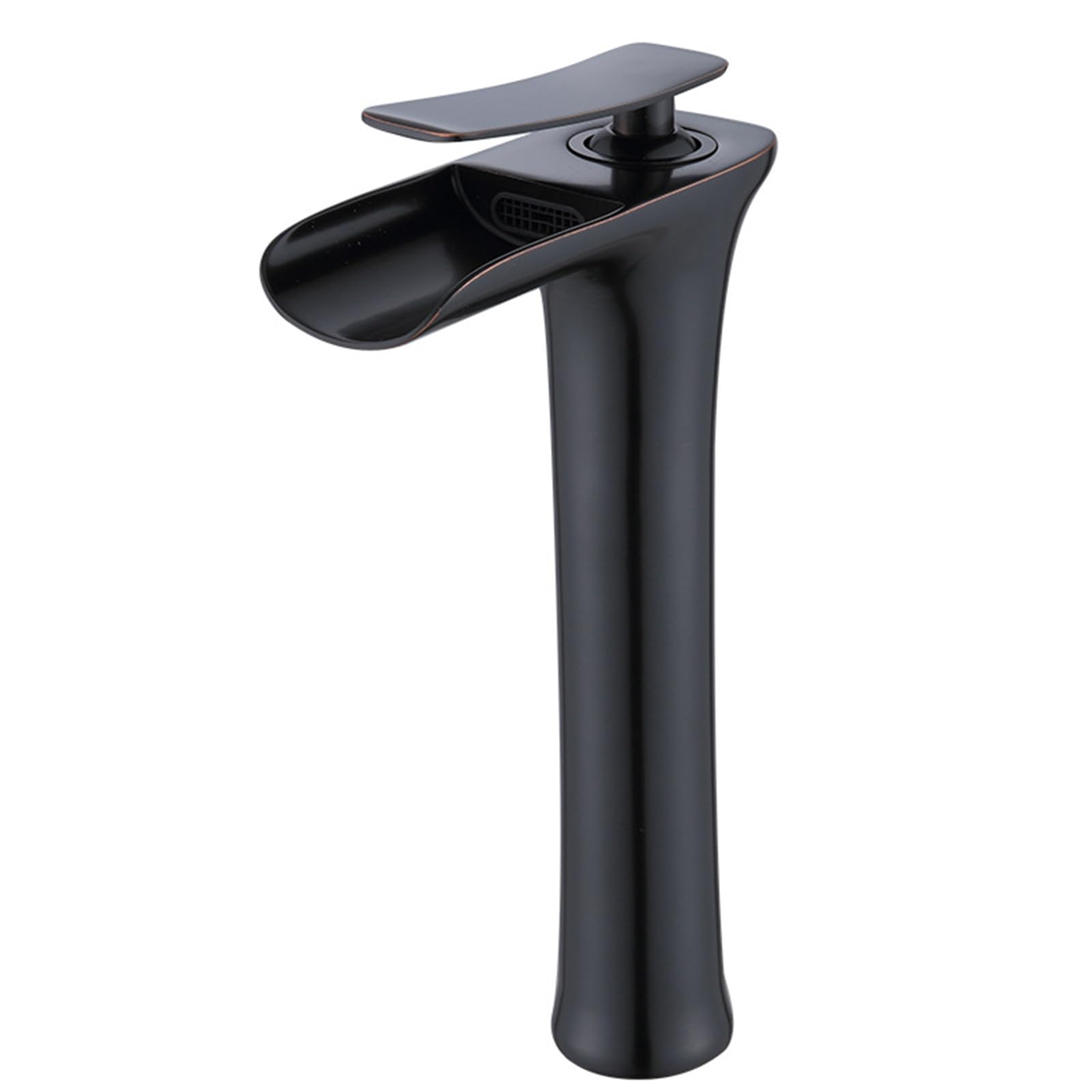 Wasserhahn Bad Hoch Wasserfall Einhand Retro Waschtischarmatur für Bad Warm Und Kaltwasserhahn für Aufsatzwaschbecken,Retro Schwarz