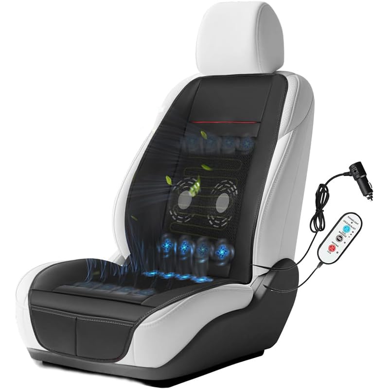 LGNORA 2025 Massage Cushion with Winter and Summer Cooling Seat Covers Chair Massager for Full Body 12V 3 in 1 Car Seat Covers (Winter Summer Massage-1)