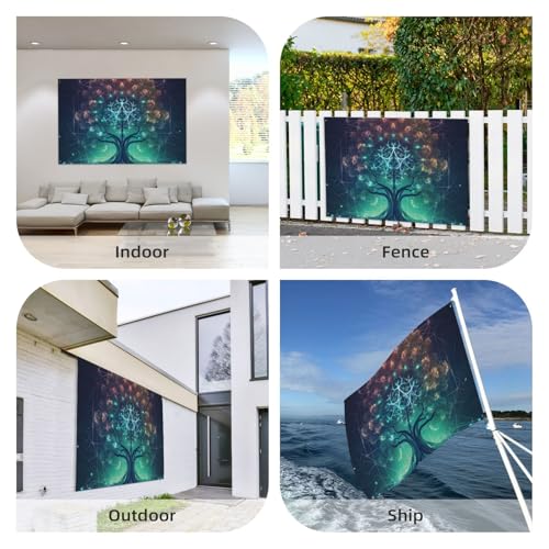 Drapeau 122x183 cm en polyester 200D robuste avec œillets en laiton durables pour extérieur