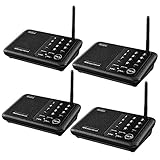Wireless Intercom System for Home 5280 Feet Range 10 Channel 3 Code, Intercoms Wireless for Home House Business Office, Home Communication System, Room to Room Intercom Wuloo WL666（4 Units Set Black