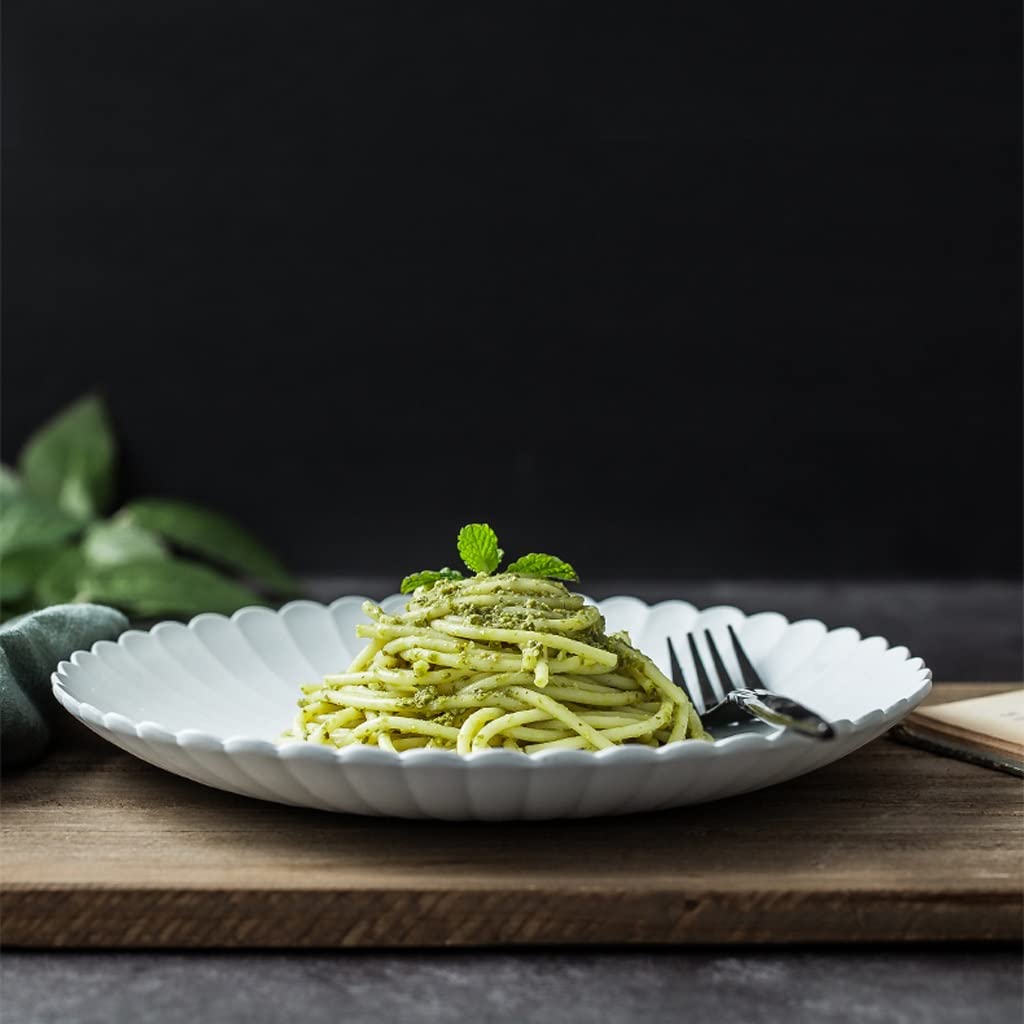 Teller Moderne große Speiseteller Servierplatte Servierplatte Kalte Gerichte Einfache Keramikplatte Home Breakfast Pasta Dish Hotel Plate Stapelbare Speiseteller