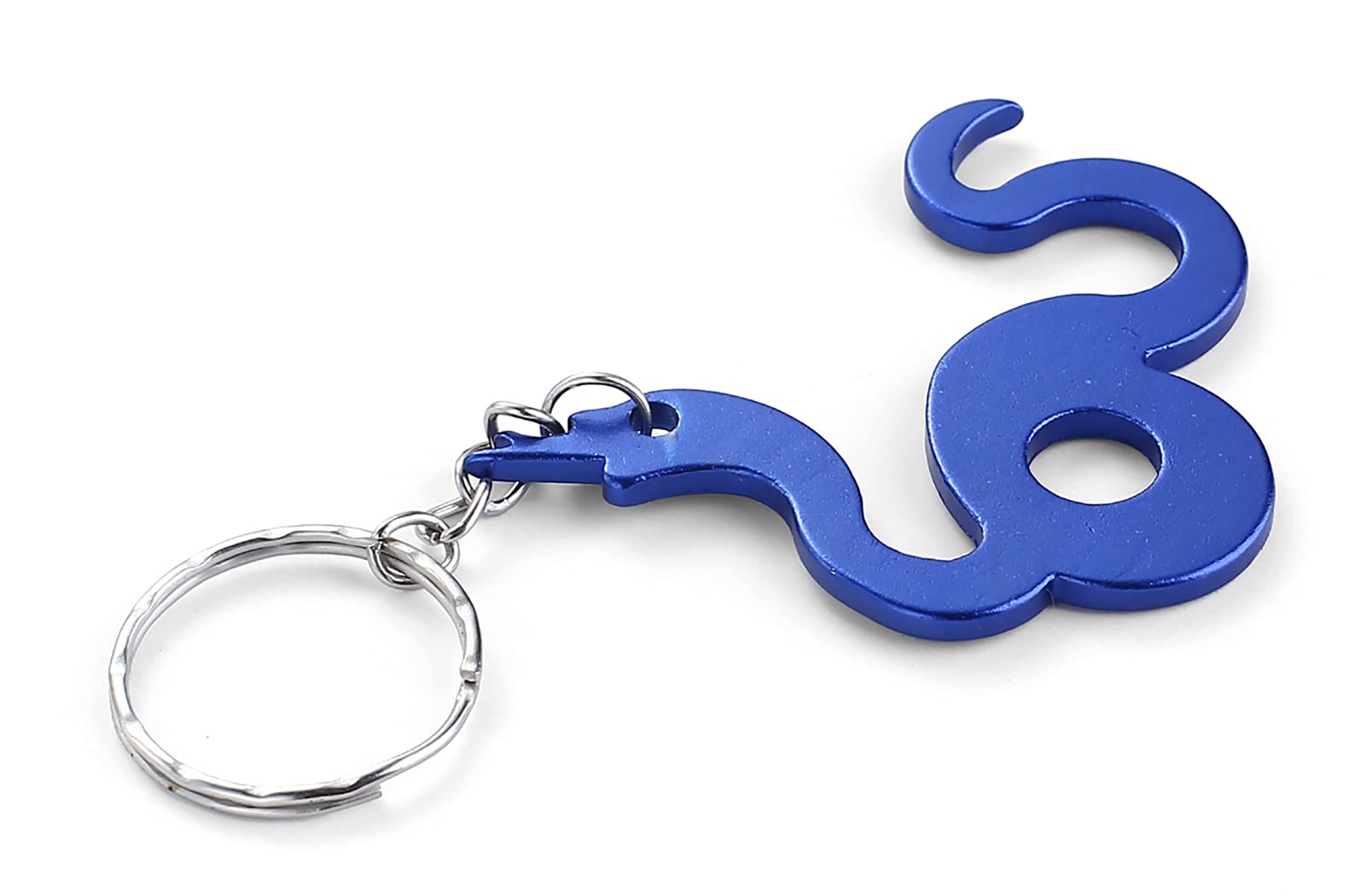 Komonee Snake Blue Metal Key Chain Adder Key Ring Serpent Keychain Reptile Keyring