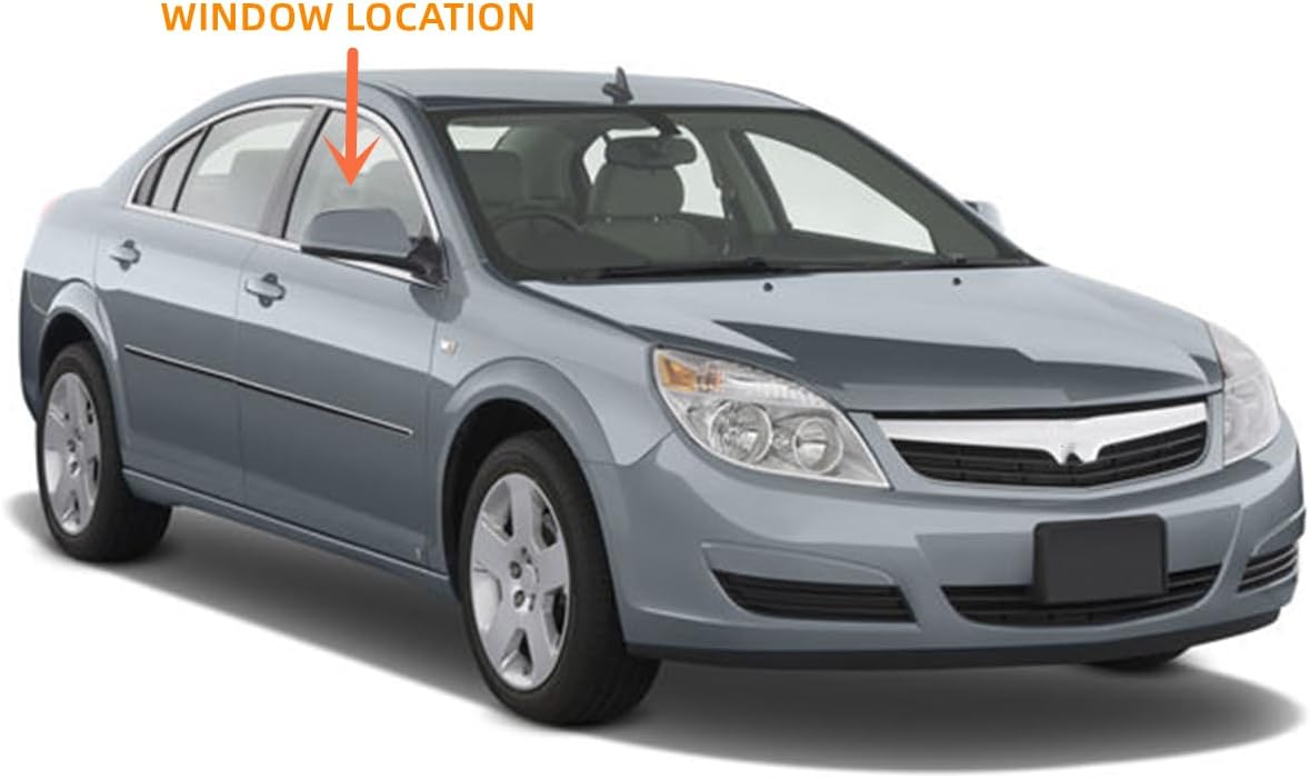 Passenger/Right Side Front Door Window Glass Tempered Replacement for Saturn Aura 2007-2010 / Chevrolet Malibu 2008-2012 ( Not Fit Malibu Classic or Maxx )