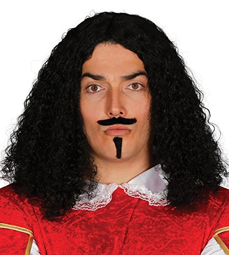 Guirca - Parrucca epoca con baffi e pomello in