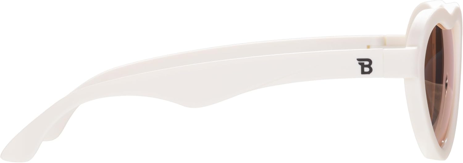 Babiators Polarized Hearts: Sweet Cream | Rose Gold Mirrored Lenses | Ages 3-5