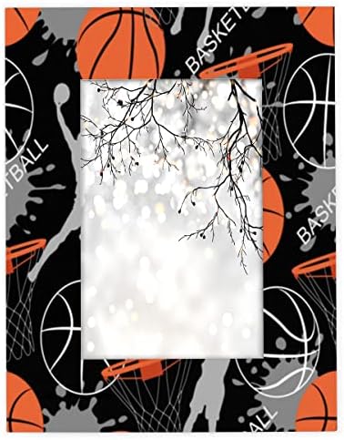 DIHOMI Sport Hoop Basketball 8x10 Picture Frame, Wooden Picture Frame for Wall or Table Top Decor Display 8x10 or 5x7 Picture, Optional 11X14 4X6. Group Family Weddings Christmas Photo Frame for Gift