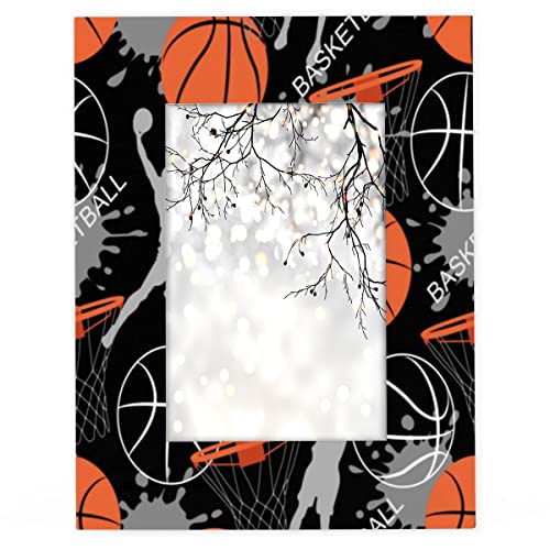 Dihomi Sport Hoop Basketball 8X10 Picture Frame, Wooden Picture Frame For Wall Or Table Top Decor Display 8X10 Or 5X7 Picture, Optional 11X14 4X6. Group Family Weddings Christmas Photo Frame For Gift #TOP1