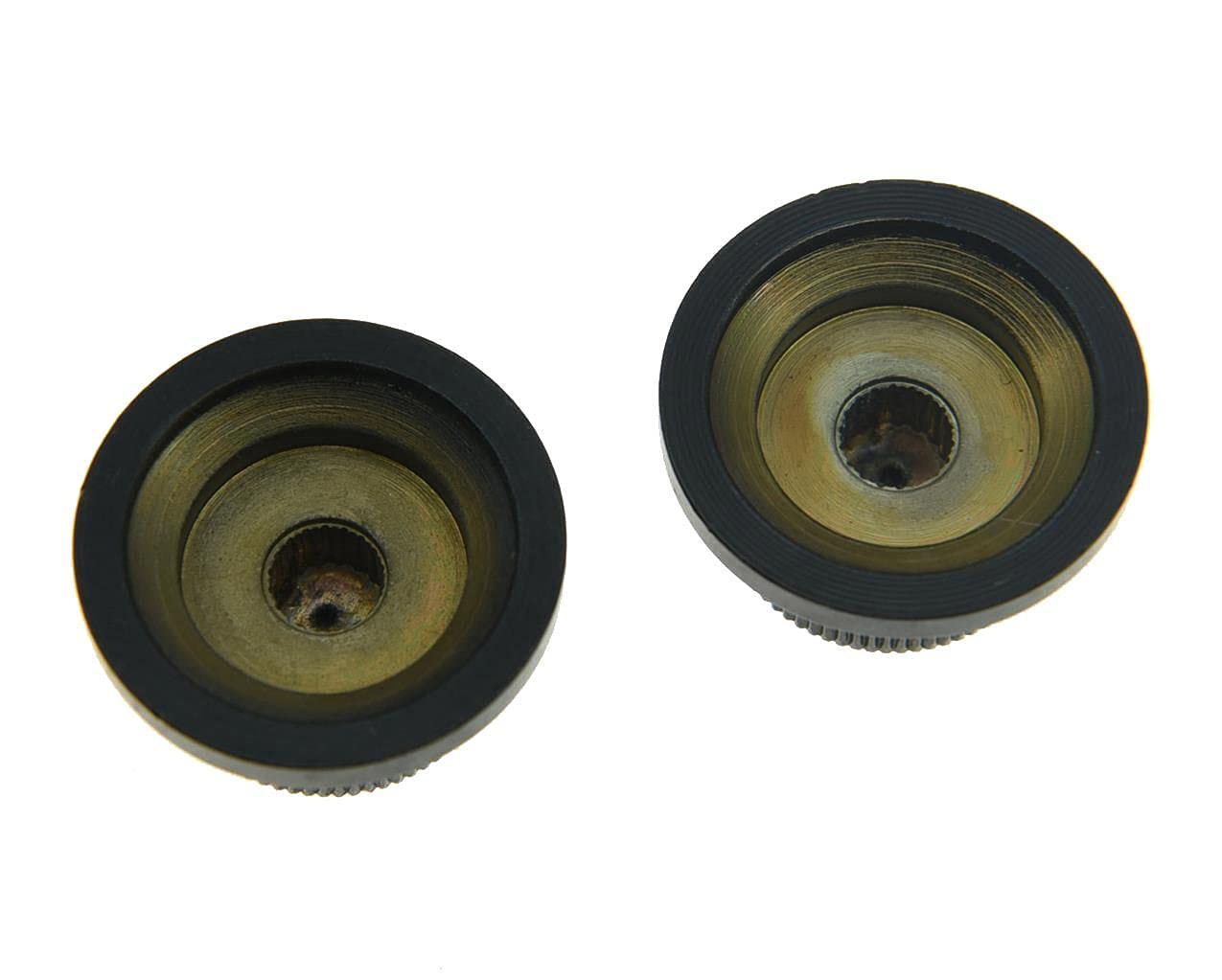 2 Manopole Per Chitarra/Basso In Legno Di Ebano - Stile ST, Top Hat Con Indicatore A Punto