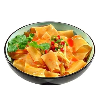 Sichuan red oil pastry noodles 4 Packs, Sour and hot dry mixed noodles, Shaanxi Liangpi, Specialty cold rice noodles, Instant spicy noodle gift pack, Sauce mixed noodles, Spicy snacks (Mix 4 pack)