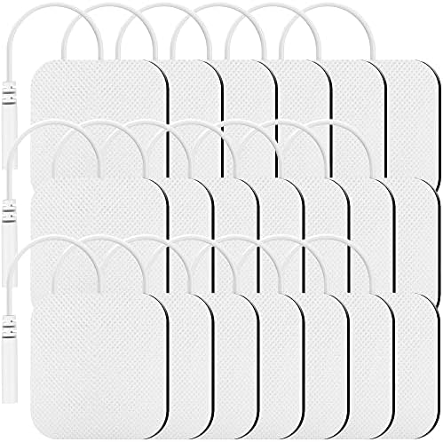 TENKER TENS Unit Replacement Pads 2x2" Reusable Electrode Pads - 20PCS 3rd Gen Latex-Free Self-Adhesive Electrotherapy Patches for Muscle Stimulator Electrotherapy - Non Irritating Stim Pads Design