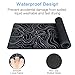 Gaming Mouse Pad Large 31.5 x 11.8in Topographic Keyboard Mousepad for Non-Slip Base and Stitched Edge, Extended Desk Pad XL Desk Mat (Black)