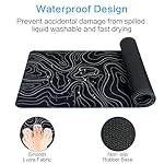 Gaming Mouse Pad Large 31.5 x 11.8in Topographic Keyboard Mousepad for Non-Slip Base and Stitched Edge, Extended Desk Pad XL Desk Mat (Black) - Image 5