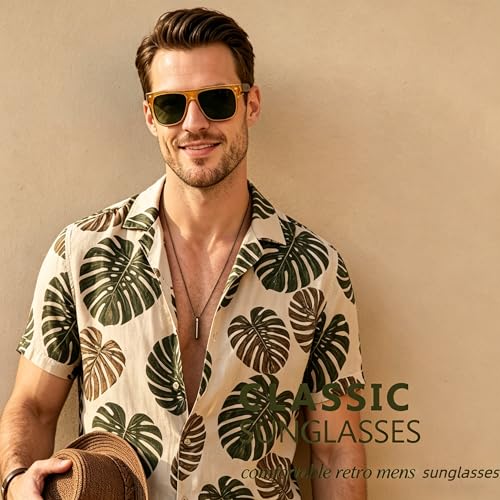 Image of Joopin Polarized Sunglasses Men Women UV400 Protection, Big Chunky Square Sun Glasses, Designer Shades Retro Sunnies Driving