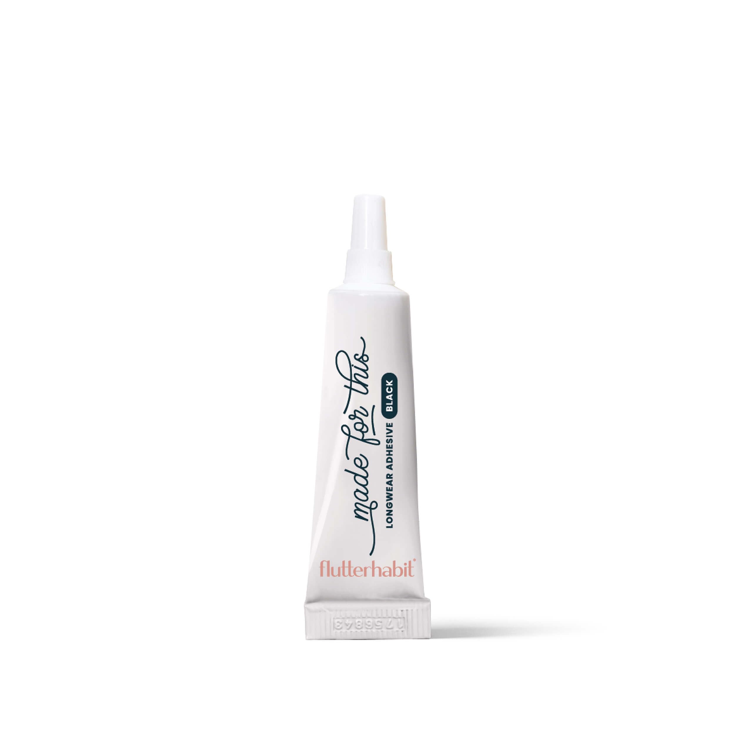 FlutterHabit Made for This Adhesive (3mL), Mini Lash Glue for Eyelash Extensions, All Day Hold for Lash Clusters, Long-Lasting All-in-One Glue for
