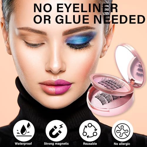 Woplagyreat Magnetic Eyelashes, Reusable Magnetic Lashes With Applicator Natural Look thumb #2
