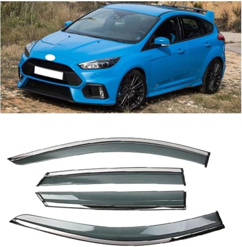 zhangxiaon Deflectores Viento Y Lluvia para Ford Focus 2016 4 Piezas, VentilacióN En Lluvia Y ReduccióN Turbulencias Adhesivo Sin Taladro