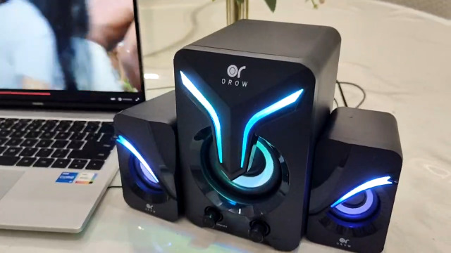 Casse PC 2.1 OROROW Con Subwoofer - 11W, Luci RGB, Ingresso AUX/USB, Per Computer E Monitor