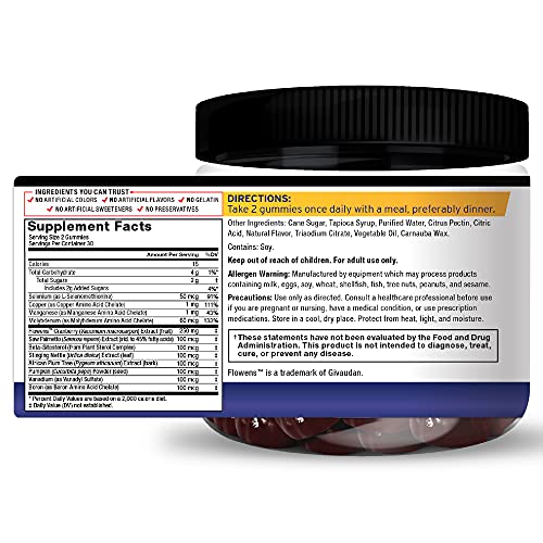 Force Factor Prostate Gummies, Saw Palmetto & Beta Sitosterol Supplement For Men, Reduce Nighttime Bathroom Trips, Fully Empty Your Bladder And Support Your Aging, White, 60 Count #TOP2