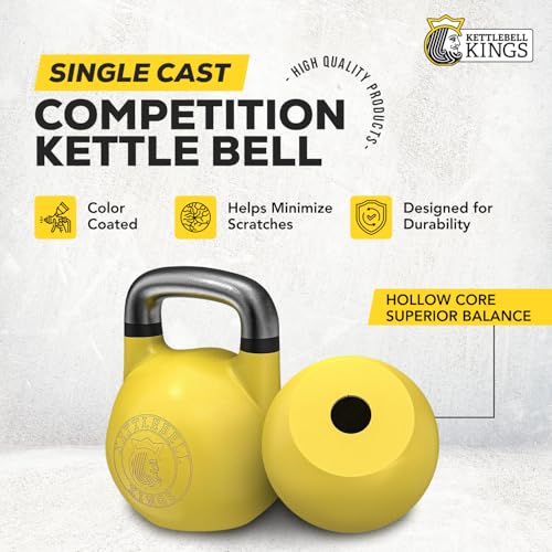 Kettlebell Kings Competition Kettlebells Weight (35mm handle) 8-48 KG | Hand weights Workout Gym Equipment & Strength training sets for Women & Men for Home Gym | Suitable for High Repetition Workouts - Image 3
