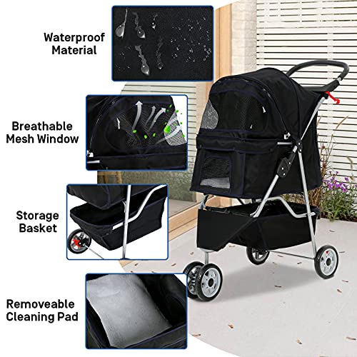 Best 3 Wheels Pet Stroller for Dog Stroller Cat Stroller, Lightweight and Foldable Pet Jogger Stroller, Carrier… - Image 6