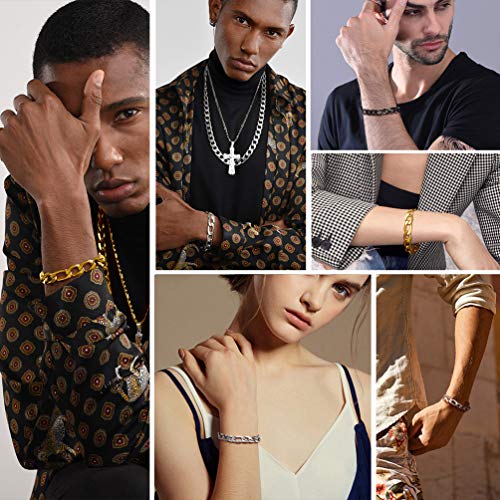 Pulseira de corrente Fígaro de aço inoxidável para homens e mulheres, crianças, da ProSTEEL 6 mm/9 m