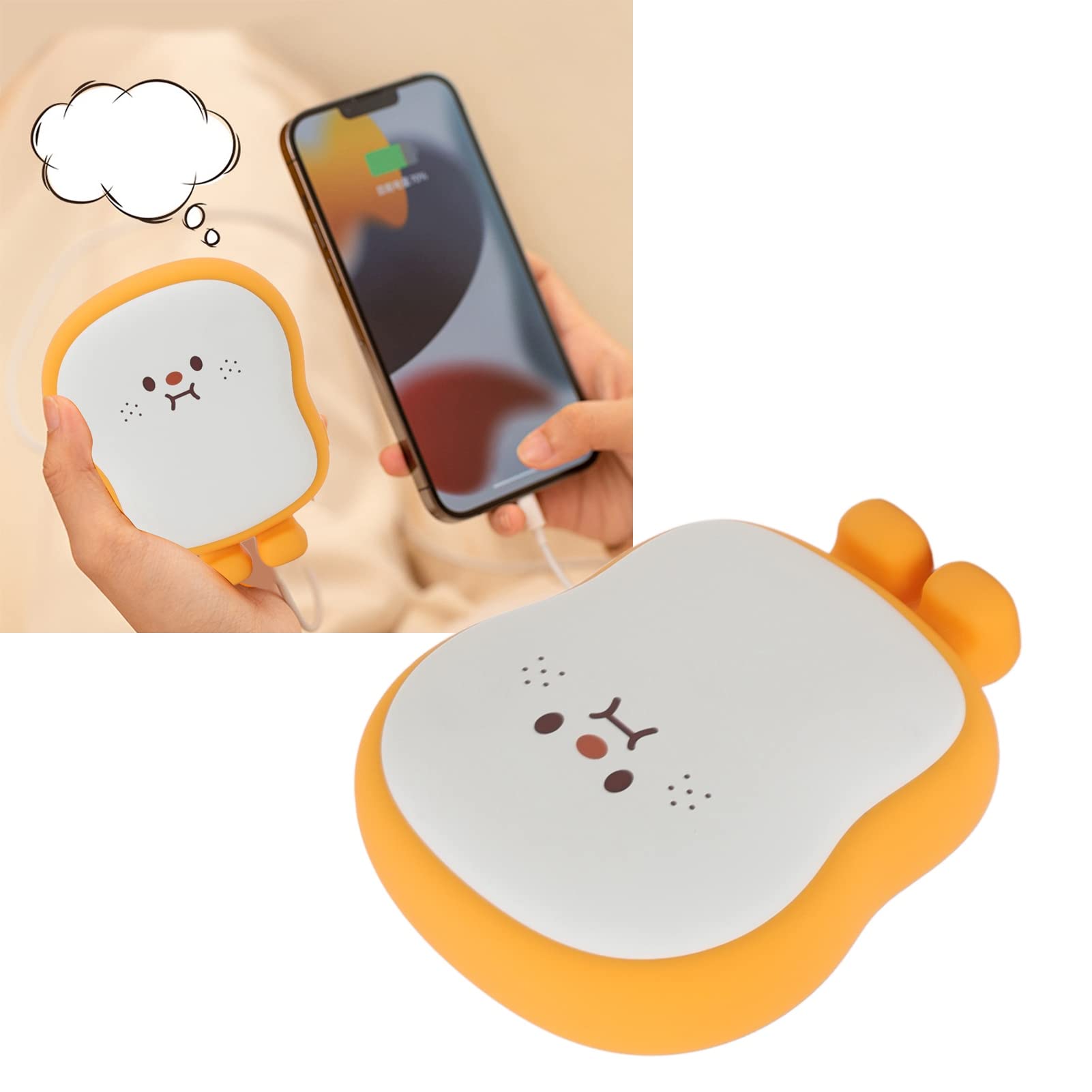 Cocoarm Scaldamani Elettrico, Scaldamani Ricaricabile per Carino 6000mAh Power Bank, Lega di Alluminio ABS PC, da 122 a 140F 2 Livelli di Calore, per Viaggi in Ufficio a Casa Uso Invernale