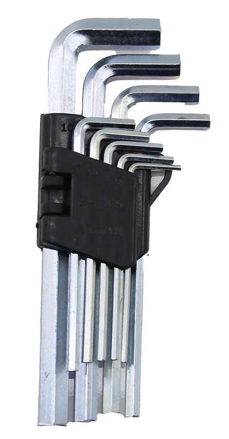 9 Parça Krom Uzun Düz Alyan Anahtar Seti 150 mm (2–10 mm) Dayanıklı Çelik Allen Anahtar Takımı