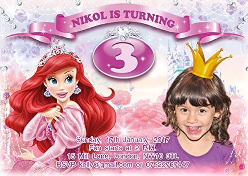 10 x la sirenetta Ariel personalizzato bambini