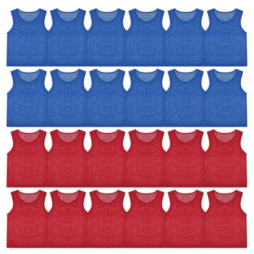 Image of Pinnies, Soccer Pennies for Youth & Adults, Scrimmage Vests 6 /12 /24 Pcs | Lightweight Mesh Practice Jerseys, Soccer Team Bibs for Sports, Blue, Red, Yellow, Orange