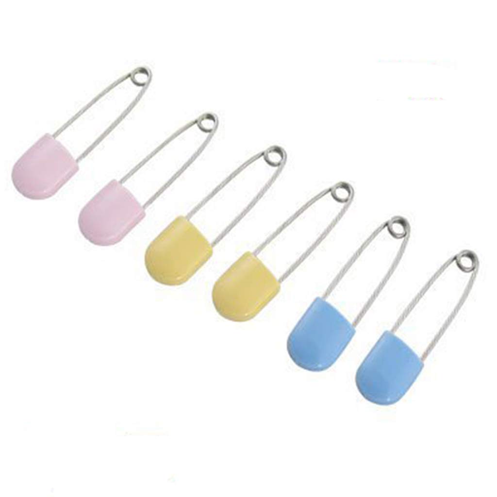 SunnyClover Assorted Color Nappy Pins Baby Kids Diaper Pins 6Pcs