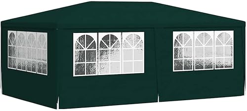 Vista 118 de vidaXL Tienda de campaña profesional para fiestas de 13.1 x 13.1 pies, toldo resistente a la intemperie con paredes laterales, polietileno Azul