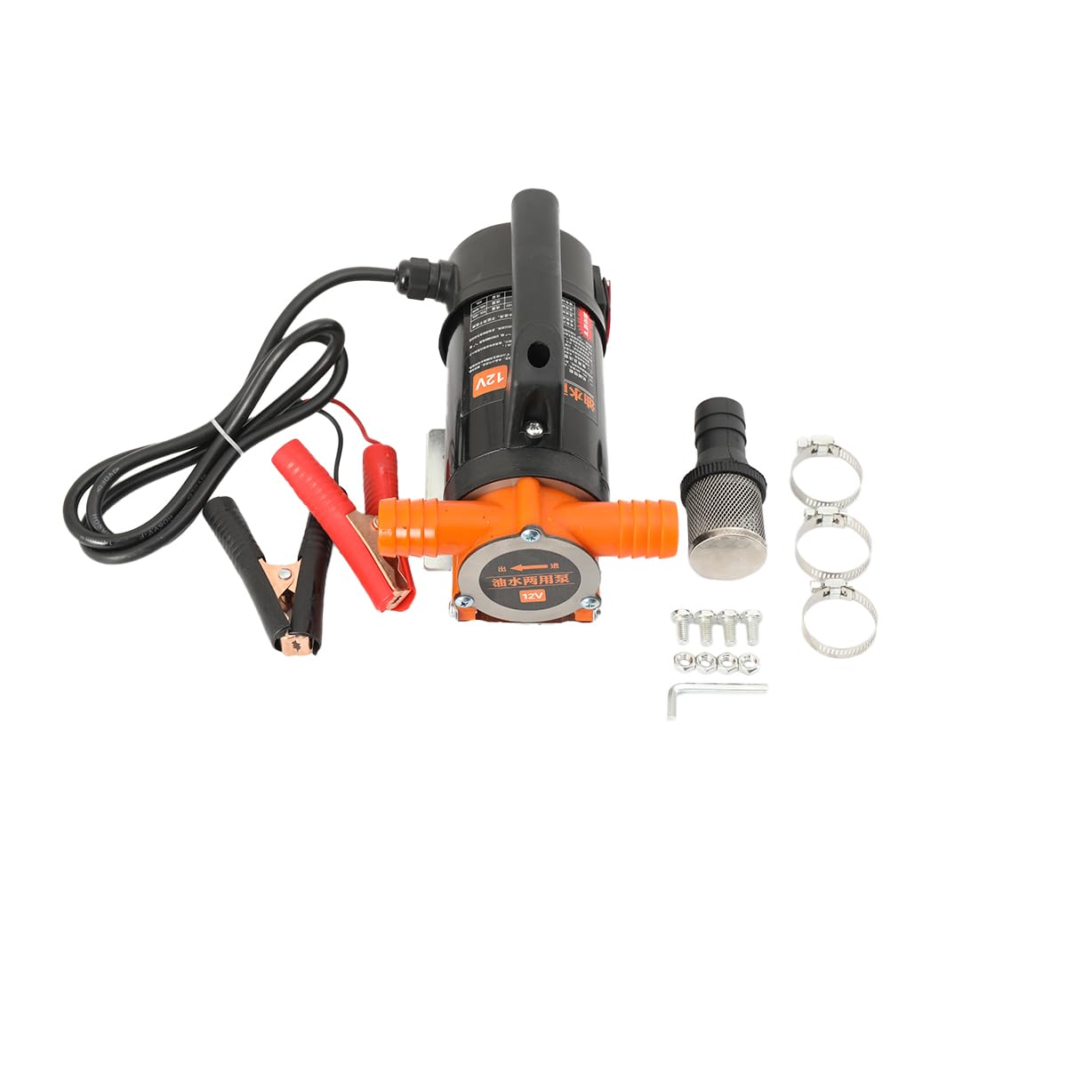 Dieselpumpe 12V 380W Ölabsaugpumpe Ölpumpe Absaugpumpe Kraftstoffpumpe Ölwechsel Selbstansaugend Ölförderpumpe für eine Autobatterie Heizölpumpe zum Motoröl Heizöl für Motorrad Auto, 60L/Min