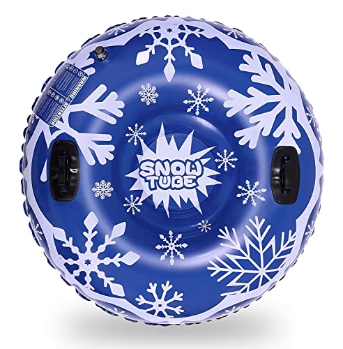 WASAKKY Snow Tube - 47 in Snow Sled, Inflatable Snow Tubes for Sledding Kids,Tubes for Floating with 2 Handles, Snow Sled for Adults and Children for Snow
