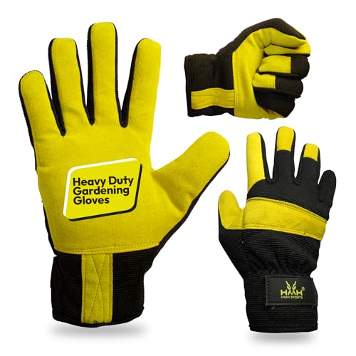 Gardening Gloves For Women Men - Heavy Duty Work Gloves Men Women - Dexterity Gloves – Thorn Proof Safety Gloves garden gloves women Men mechanic gloves builders gloves (Yellow, Extra Large)
