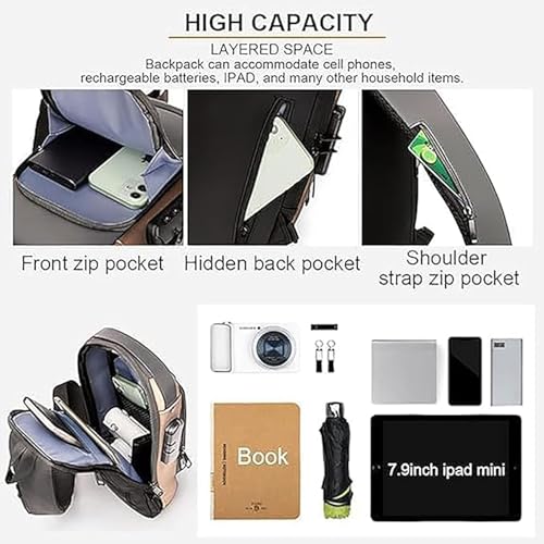Image of WildHorn AeroShield Waterproof Anti-Theft Sling Bag for Men & Women | Crossbody Chest Shoulder Bag with USB Charging Port | Lightweight, Travel & Daily Use | Adjustable Strap